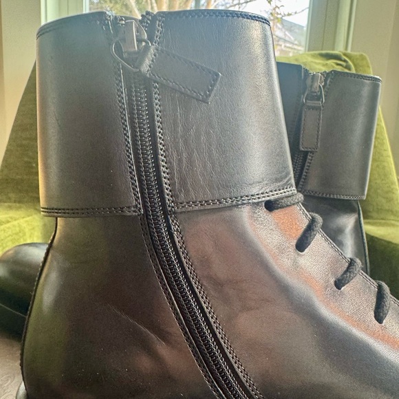 NWT Gucci Military Boot lace- up w/ Double Buckle & a cap toe - Black - Picture 4 of 15